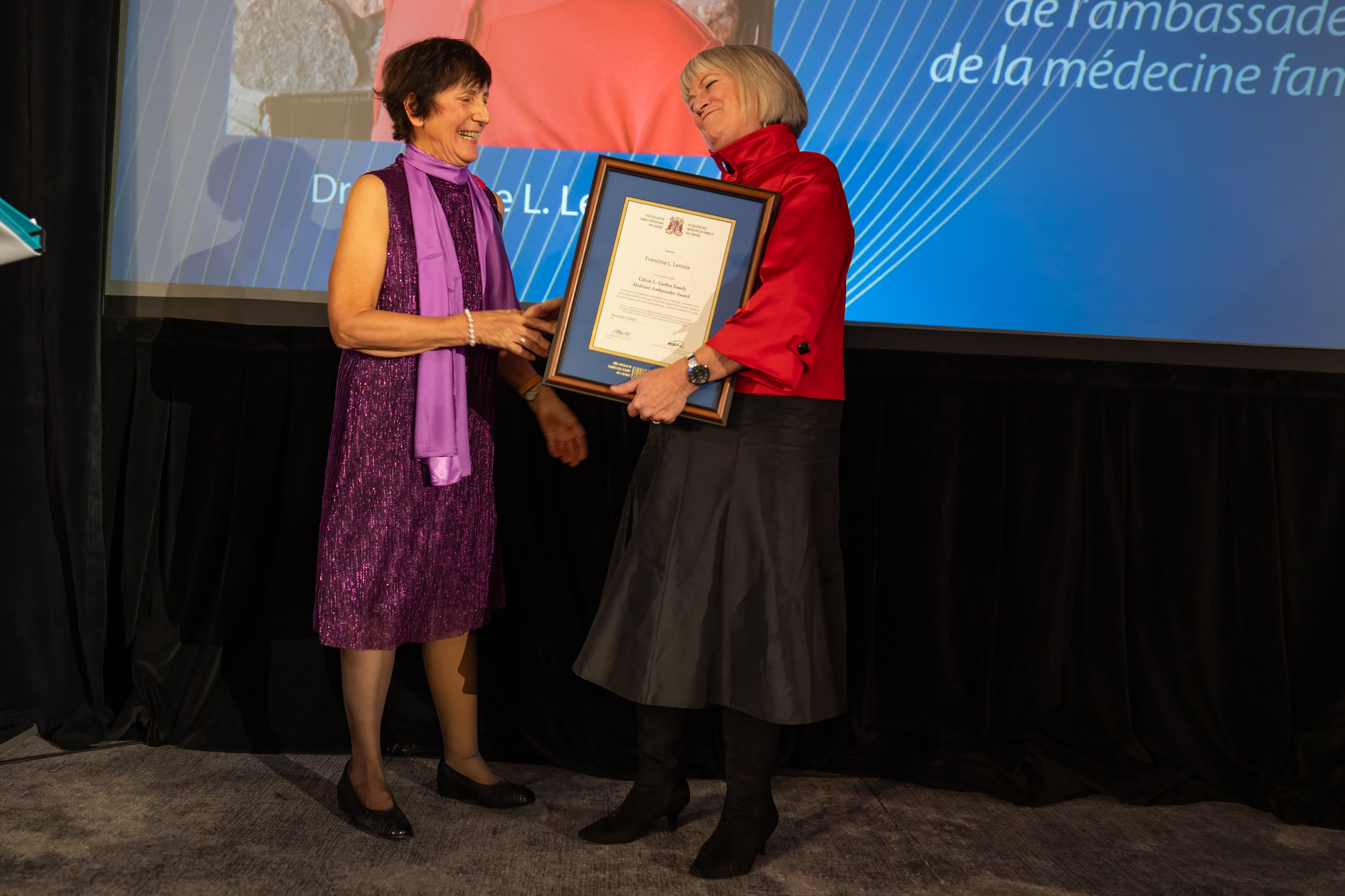 Dr. Francine Lemire, recipient of the Calvin L. Gutkin Medicine Ambassador Award